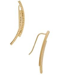 Italian Gold - 10K Double Curve Climber Earrings - Lyst