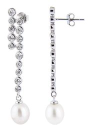 Splendid - Silver 8-8.5mm Freshwater Pearl Earrings - Lyst