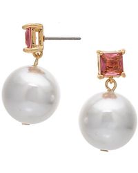 Rivka Friedman - 18K Plated 15Mm Pearl Cz Earrings - Lyst
