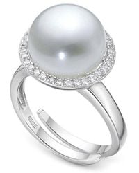 Belpearl - Silver 12-11mm Pearl Cz Ring - Lyst