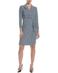 Anne Klein - Wrap Printed Dress - Lyst