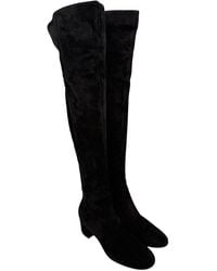 Gianvito Rossi - Suede Almond-Toe Knee-High Boot (Authentic Pre-Loved) - Lyst