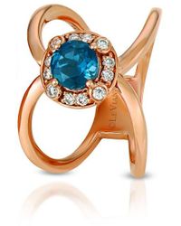 Le Vian - 14k Strawberry Gold® 0.96 Ct. Tw. Diamond & London Blue Topaz Ring - Lyst