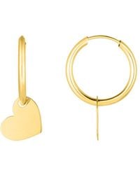 Italian Gold - 14k Heart Earrings - Lyst