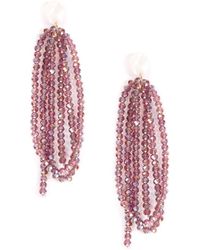 Eye Candy LA - Lindsay Purple Drop Beaded Earring - Lyst