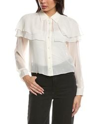FRAME - Frame The Silk Cape Blouse - Lyst