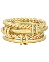 Adornia - Tarnish Resistant 18K Plated Four Band Connected Ring Set - Lyst
