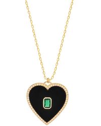 Gabi Rielle - Modern Touch Collection 14k Over Silver Cz Love Necklace - Lyst