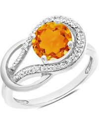 MaxColor - 10k 1.75 Ct. Tw. Diamond & Citrine Eternity Ring - Lyst