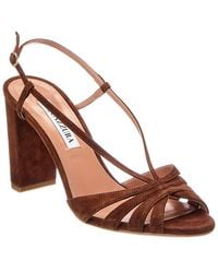 Aquazzura - Aimee 85 Suede Sandal - Lyst