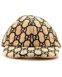 Gucci - Raffia GG Monogram Elaphe Embroidered Aisha Baseball Hat S (authentic Pre-loved) - Lyst