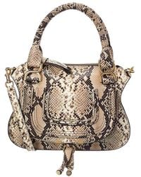 Chloé - Marcie Small Snake-Embossed Leather Satchel - Lyst