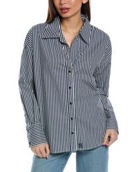 Monrow - Stretch Poplin Stripe Shirt - Lyst