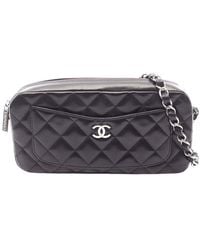 CHANEL - Black Lambskin Matelasse Shoulder Bag (authentic Pre-loved) - Lyst