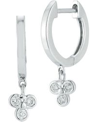 Nephora - 14k 0.08 Ct. Tw. Diamond Dangle Huggie Earrings - Lyst
