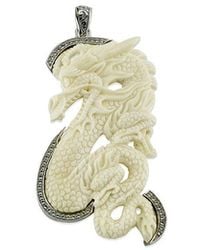 Samuel B. - Silver 0.68 Ct. Tw. White Topaz & Pearl Dragon Pendant - Lyst