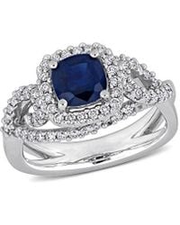 Rina Limor - 14K 1.80 Ct. Tw. Diamond & Sapphire Halo Ring - Lyst