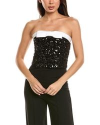 Alice + Olivia - Katya Embellished Tweed Sculpted Bow Top - Lyst