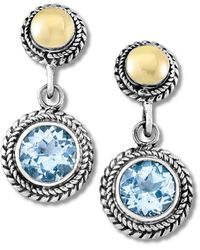 Samuel B. - 18K & 0.65 Ct. Tw. Topaz Basketweave Earrings - Lyst