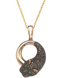Suzy Levian - Rose Plated Cz Tiger Necklace - Lyst
