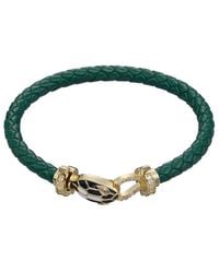 jean claude - Year Of The Snake Collection Leather Cz Bracelet - Lyst