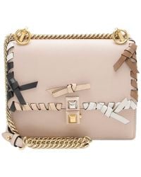 Fendi - Calfskin Bow Studded Kan I Small Shoulder Bag (Authentic Pre-Loved) - Lyst
