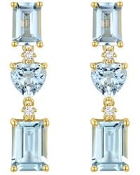 Nina Zhou Jewelry - 14K 3.26 Ct. Tw. Diamond & Aquamarine Drop Earrings - Lyst