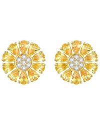 Nina Zhou Jewelry - 14k 2.67 Ct. Tw. Diamond & Yellow Sapphire Stud Earrings - Lyst