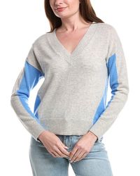 Isla - June Colorblock 100% Cashmere Top - Lyst