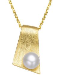 Genevive Jewelry - 14k Over Silver Pearl Pendant Necklace - Lyst
