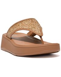 Fitflop - F-mode Leather-trim Sandal - Lyst