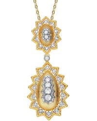 Rachel Glauber - Two-tone Plated Cz Necklace - Lyst