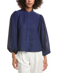 Derek Lam - 10 Crosby Dianne Mini Grid Georgette Blouse - Lyst