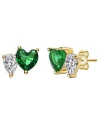 Genevive Jewelry - 14K Plated Cz Stud Earrings - Lyst