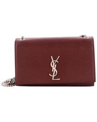 Saint Laurent - Burgundy Grainy Leather Classic Monogram Crossbody Medium (Authentic Pre-Loved) - Lyst