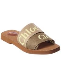 Chloé - Woody Logo Canvas Slide - Lyst