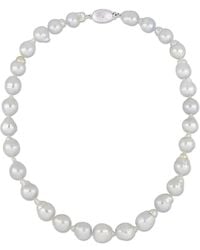 Diamond Select Cuts - 14k 0.01 Ct. Tw. Diamond 10-13mm Pearl Necklace - Lyst