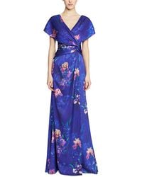 THEIA - Angelina Short Sleeve Gown - Lyst
