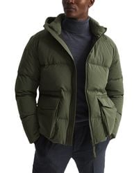 Reiss - Ryder Hooded Short Puffer Jacket - Lyst