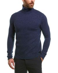 Qi Cashmere Speckle Cashmere Turtleneck Sweater - Blue