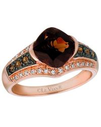 Le Vian - Le Vian Grand Sample Sale 14k Rose Gold 1.93 Ct. Tw. Diamond & Smoky Quartz Ring - Lyst
