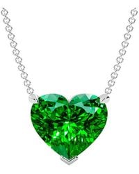 VOWE - 14K 13.00 Ct. Tw. Lab-Grown Diamond & Lab-Grown Emerald Necklace - Lyst