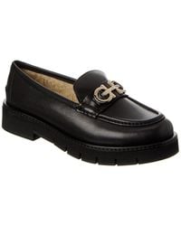 Ferragamo - Ofelia Lug Ornament Leather Loafer - Lyst