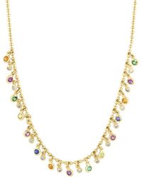 Effy Fine Jewelry - 14k 1.42 Ct. Tw. Diamond & Multi Sapphire, Tsavorite Necklace - Lyst