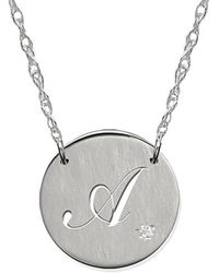 Jane Basch - Diamond Initial Necklace (A-Z) - Lyst