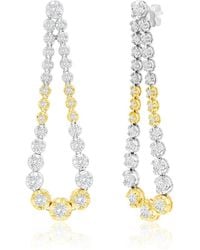 Jewels by Viomo - 14k Two-tone 3.02 Ct. Tw. Diamond Long Earrings - Lyst