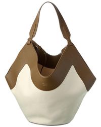 KHAITE - Lotus Medium Canvas & Leather Tote - Lyst