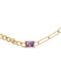 Meshmerise - 18K Over 1.50 Ct. Tw. Gemstone Birthstone Paperclip & Curb Chain Necklace - Lyst