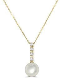 Sabrina Designs - 14K 0.25 Ct. Tw. Diamond Pearl Pendant Necklace - Lyst