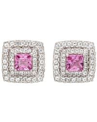 Suzy Levian - Silver 0.02 Ct. Tw. Diamond & Gemstone Stud Earrings - Lyst